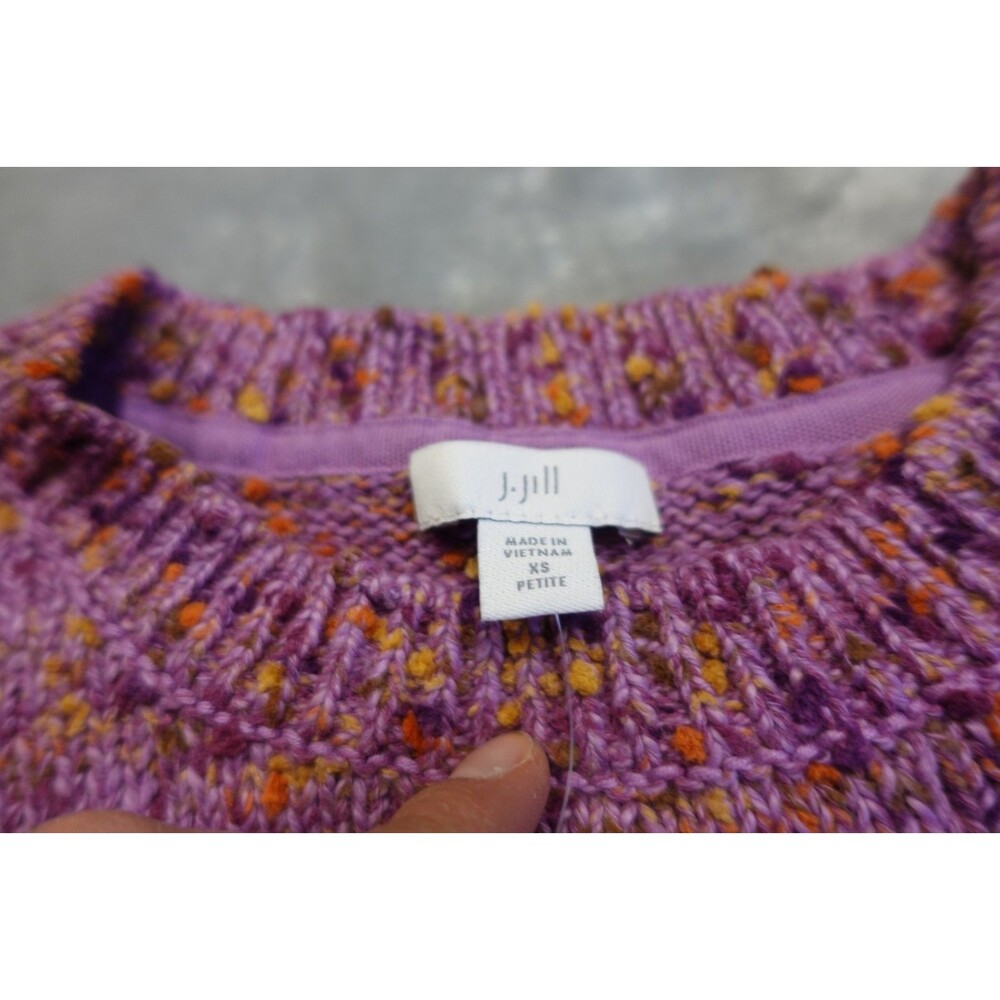 J.Jill Women's Size XS Petite Persian Violet Multi Harvest Moon Sweater NWT - Picture 4 of 8